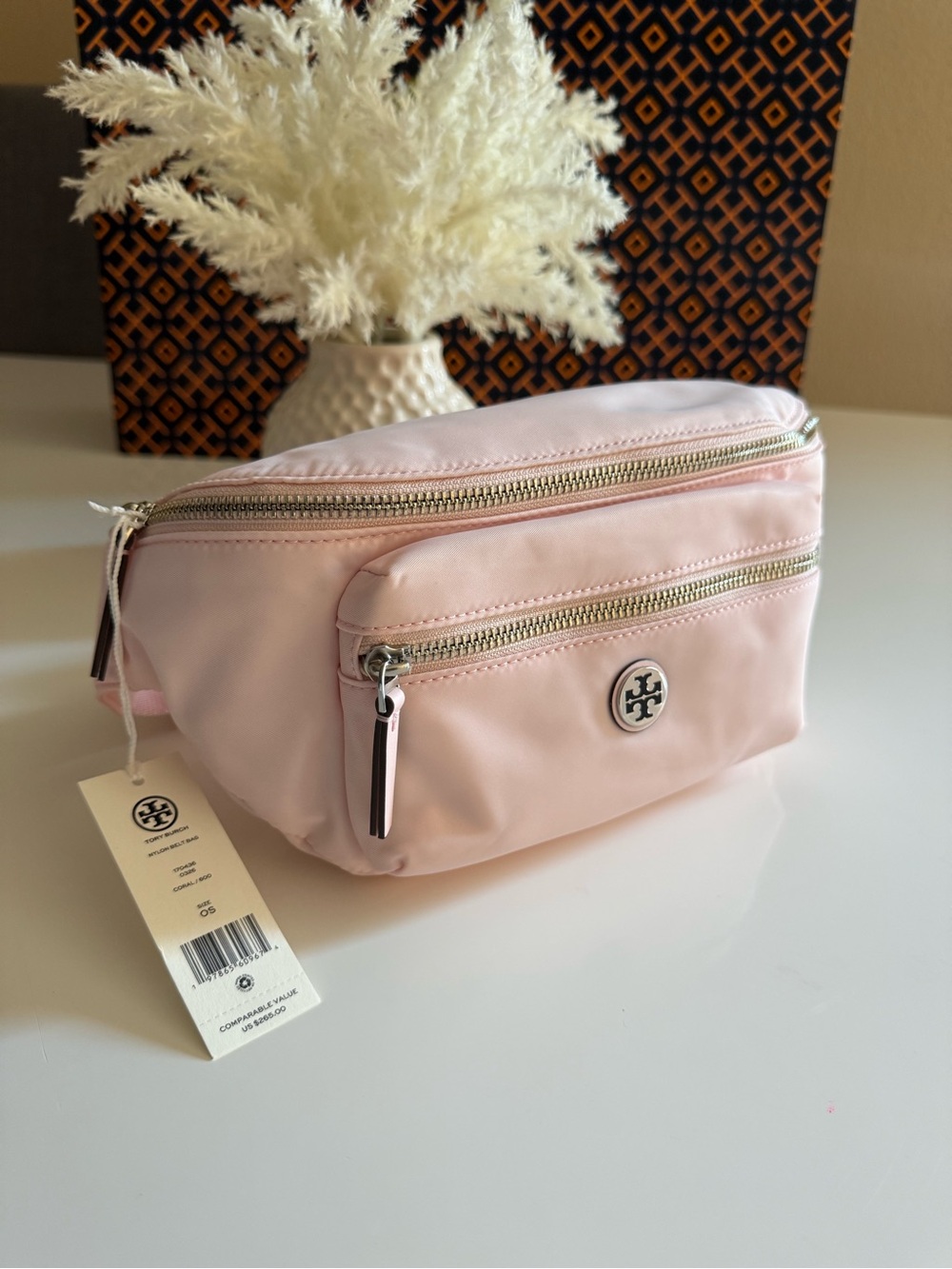 Tory Burch Nylon Belt Bag Fanny Pack 170436 in Coral Pink